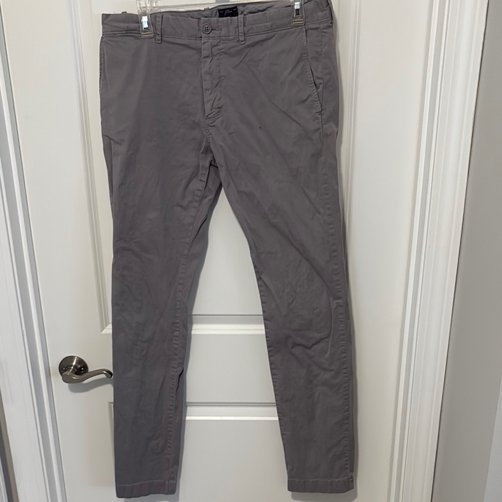 J. Crew Gray Chinos Modern Tapered Cotton Blend